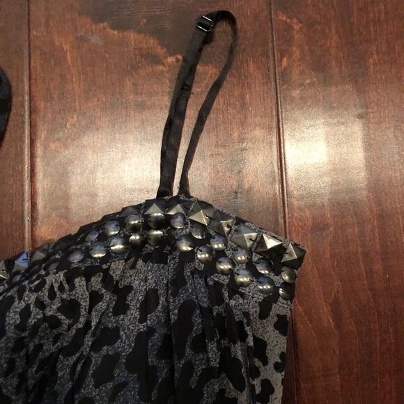 Cheetah print multi shoulder chiffon dress - Picture 6 of 13